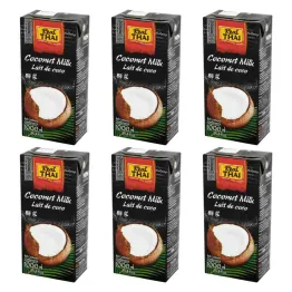 Zestaw 6 x Mleko Kokosowe UHT 85% Ekstrakt Kokosa 1L  RealThai 