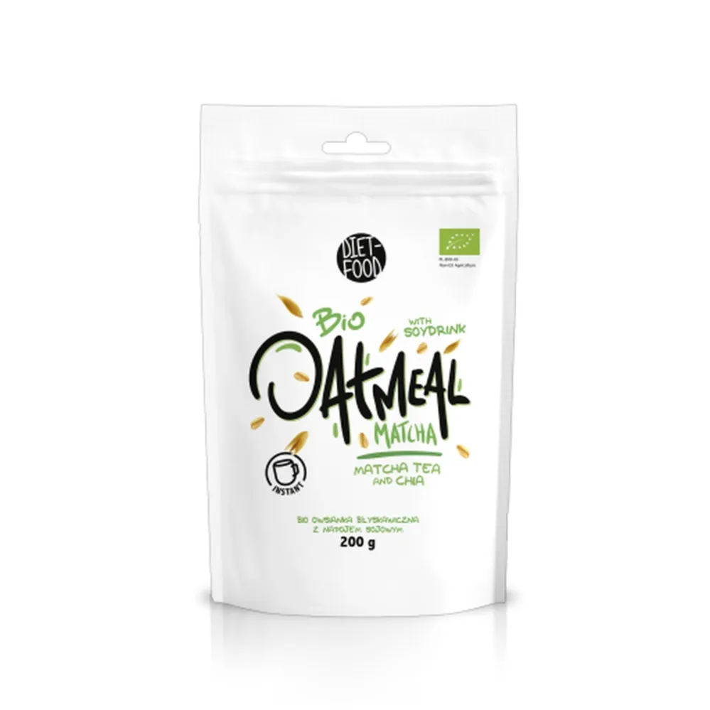 Bio Owsianka z Matcha Instant 200 g - Diet Food - Przecena Krótka Data Minimalnej Trwałości