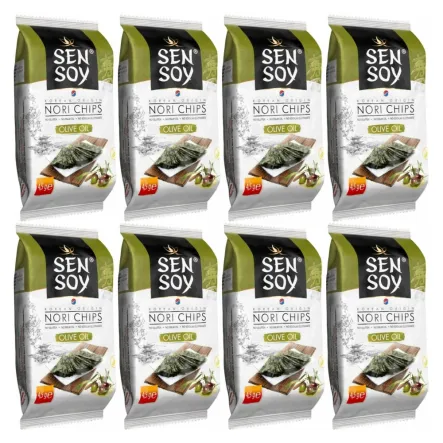 8 x Chipsy Nori Oliwa z Oliwek 4,5 g - Sen Soy