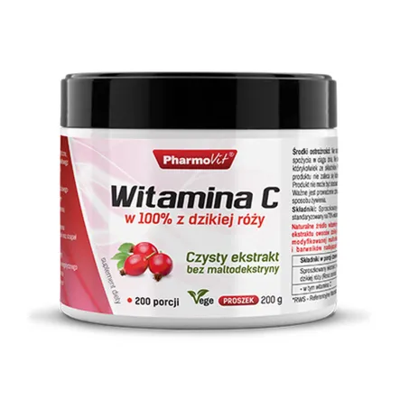 Witamina C 100% z Dzikiej Róży Proszek 200 g Pharmovit