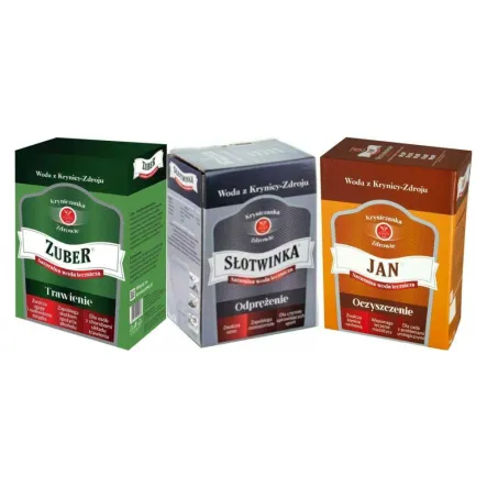 Zuber - Karton 3 l - Woda Lecznicza - Krynica + Słotwinka - Karton 3 l - Woda Lecznicza - Krynica + Woda Lecznicza w Kartonie Jan Oczyszczenie 3 l - Krynica 