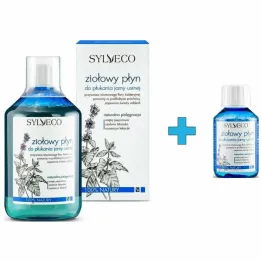 Ziołowy Płyn do Płukania Jamy Ustnej 500 ml - Sylveco + Ziołowy Płyn do Płukania Jamy Ustnej Mini 100 ml - Sylveco