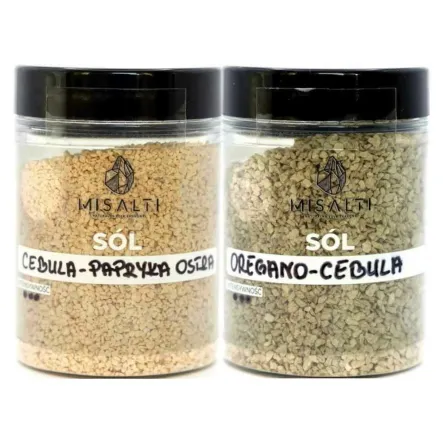 Sól Kłodawska Cebula z Papryką Ostrą 85 g - Misalti + Sól Kłodawska Oregano z Cebulą 85 g - Misalti