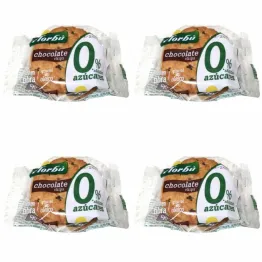 4 x Ciastka z Kawałkami Czekolady Bez Dodatku Cukru 45 g - Florbu