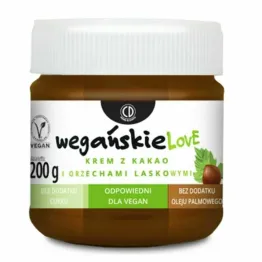 Krem z Kakao i Orzechami Laskowymi WegańskieLove 200 g - CD S.A.