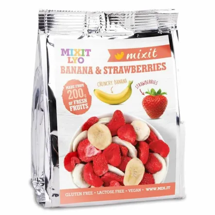 Chrupiący Banan i Truskawka (Owoce Liofilizowane) 23 g - Mixit
