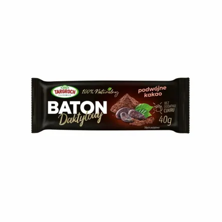 Baton Daktylowy Podwójne Kakao 40 g - Przecena Krótka Data Minimalnej Trwałości