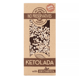 Ketolada® Czekolada 60% z Erytrytolem i Migdałami 100 g  - Czekolada bez dodatku cukru (07.05.2025)