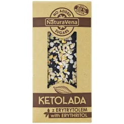 Ketolada Czekolada 60% z Erytrytolem i Migdałami 100 g  - Czekolada bez dodatku cukru
