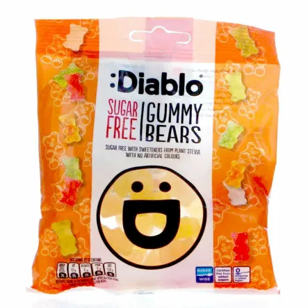 Żelki Misie Bez Dodatku Cukru Stevia Gummy Bears 75 g - Diab-lo DIABetic-LOw