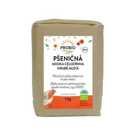 Mąka Pszenna Pełnoziarnista Grubo Mielona Typ 2000 Bio 1 kg Probio - Przecena Krótka Data Minimalnej Trwałości