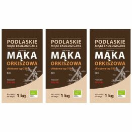 3 x Mąka Orkiszowa Chlebowa Bio 1 kg TYP 750 - BioLife