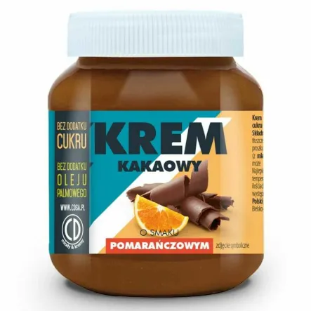 Krem Kakaowy o Smaku Pomarańczowym Bez Dodatku Cukru 350 g - CD S.A.