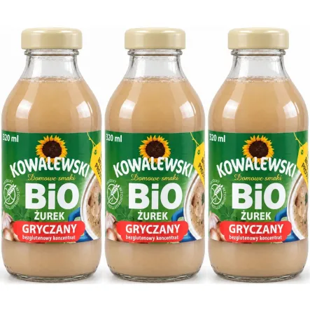 3 x Żurek Gryczany Bezglutenowy Koncentrat Bio 320 ml - Kowalewski