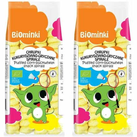 2 x Chrupki Kukurydziano-Gryczane Spirale Bezglutenowe Bio 60 g - Biominki