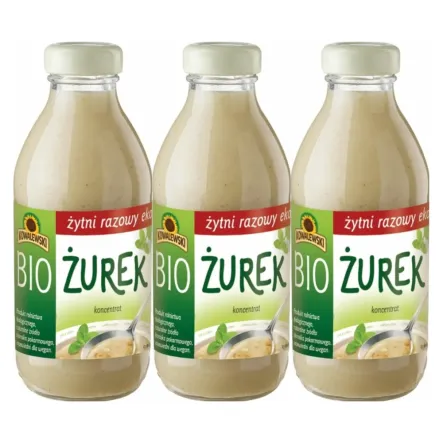 3 x Żurek Żytni Razowy Koncentrat Bio 320 ml - Kowalewski