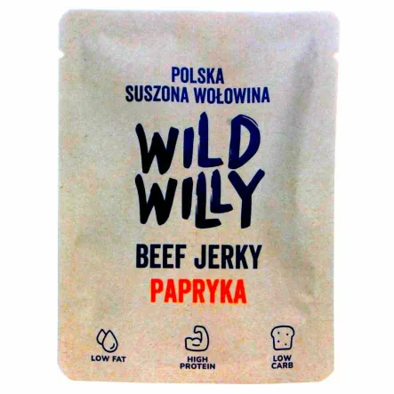 Beef Jerky Suszona Wołowina Papryka 30 g - Wild Willy