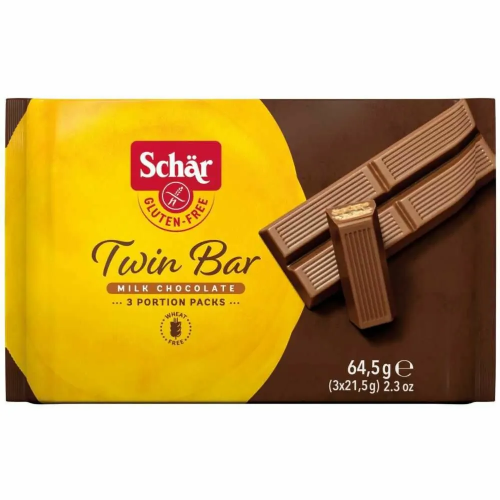 Wafelki w Czekoladzie Bezglutenowe Twin Bar 64,5 g (3 x 21,5 g) - Schar