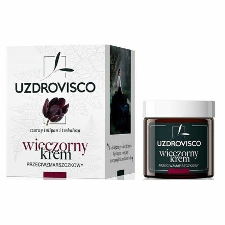 Wieczorny Krem Do Twarzy Przeciwzmarszczkowy - Czarny Tulipan i Trehaloza 50 ml - Uzdrovisco