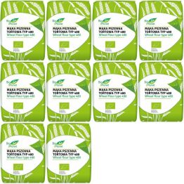 10 x Mąka Pszenna Tortowa Typ 480 Bio 1 kg - Bio Planet - wszechstronna, tortowa, do pierogów i klusek, chleba i bułek, ciast i pizzy