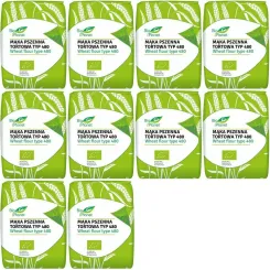 10 x Mąka Pszenna Tortowa Typ 480 Bio 1 kg - Bio Planet - wszechstronna, tortowa, do pierogów i klusek, chleba i bułek, ciast i pizzy