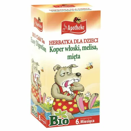 Herbatka dla Dzieci Ułatwiająca Trawienie Bio (Koper Włoski, Melisa, Mięta) 30 g  (20 x 1,5 g) - Apotheke