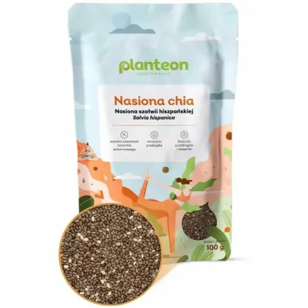 Nasiona Chia (Nasiona Szałwii Hiszpańskiej) 100 g - Planteon