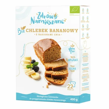 Chlebek Bananowy z Chia Bezglutenowy Bio 400 g - Zdrowo Namieszane