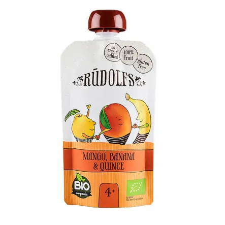 Mus Owocowy Mango Banan i Pigwa Bio 110 g - Rudolfs