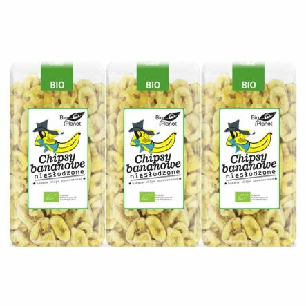 3 x Chipsy Bananowe Niesłodzone Bio 350 g - Bio Planet