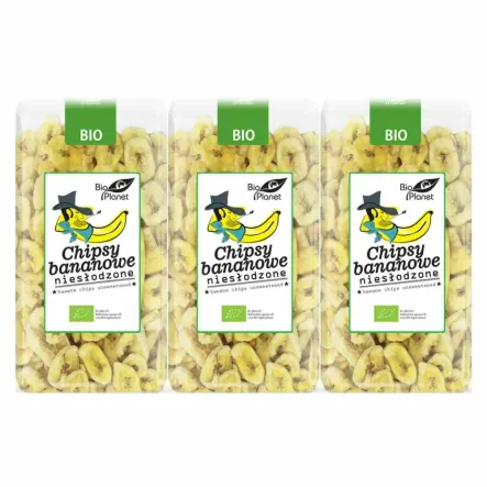 3 x Chipsy Bananowe Niesłodzone Bio 350 G - Bio Planet