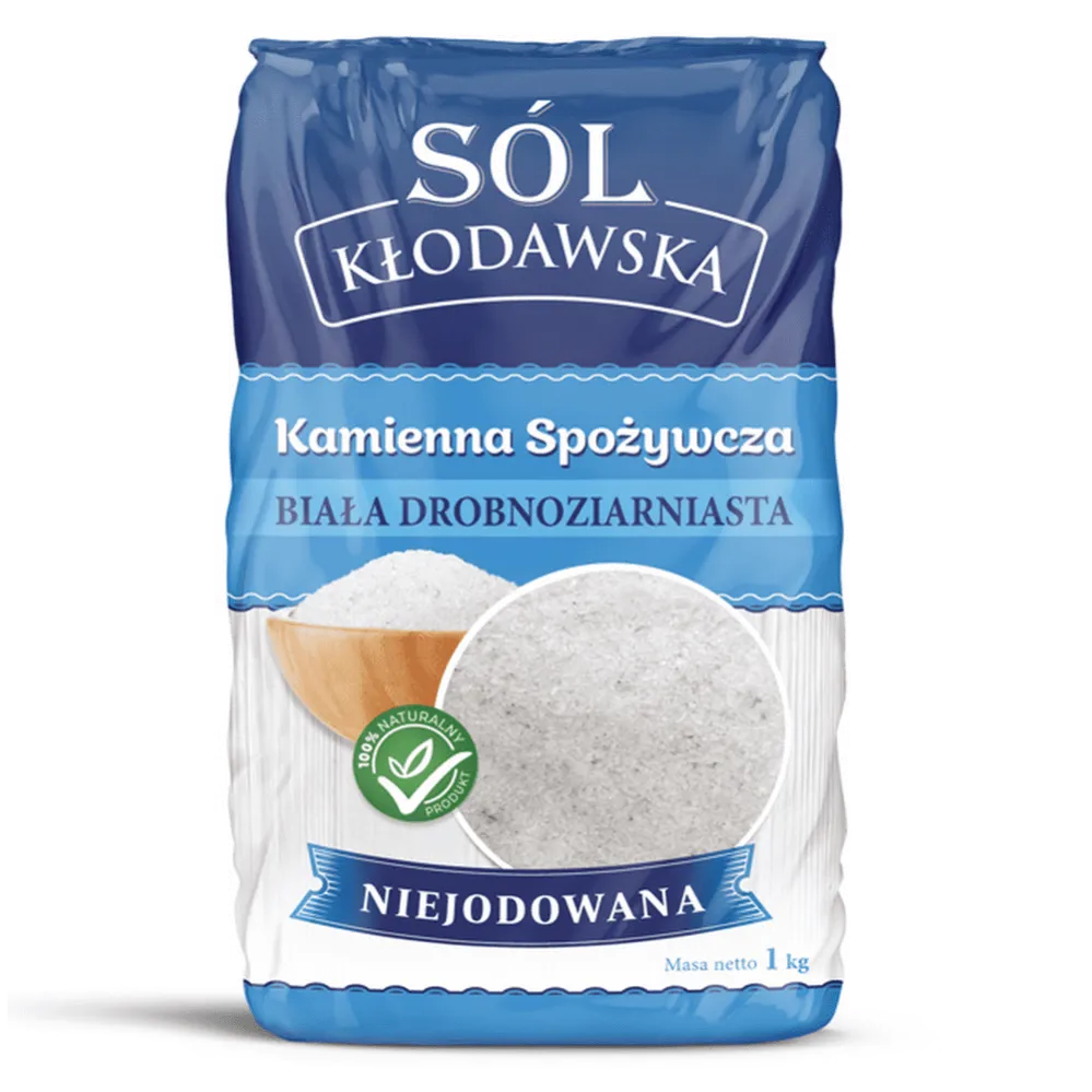 Sól Kłodawska Kamienna Biała Drobnoziarnista Niejodowana 1 kg - Kopalnia Soli Kłodawa