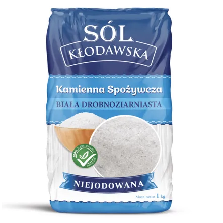 Sól Kłodawska Kamienna Biała Drobnoziarnista Niejodowana 1 kg - Kopalnia Soli Kłodawa