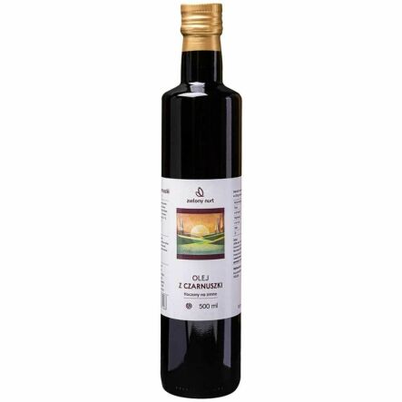 Olej z Czarnuszki Tłoczony na Zimno Nieoczyszczony 500 ml - Zielony Nurt (data: 28.09.2025)