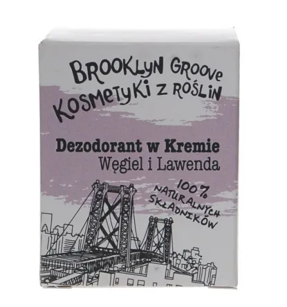 Naturalny Dezodorant w Kremie - Lawenda i Węgiel z Trawą Cytrynową 30 ml - Brooklyn Groove