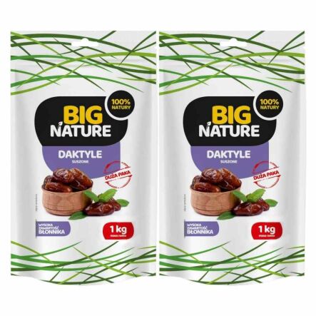 Zestaw 2 x Daktyle Suszone Naturalne bez Pestek 1 kg -  Big Nature 