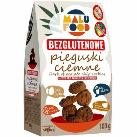 Ciastka Pieguski Ciemne Bezglutenowe Bez Dodatku Cukru 100 g - Malu Food
