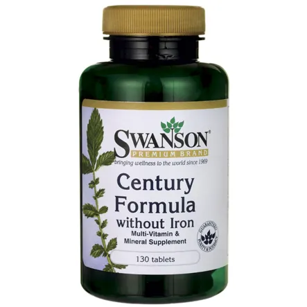 SWANSON Century Formula Multiwitamina Bez Żelaza 130 tabletek Suplement Diety
