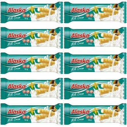 10 x Rurki Kukurydziane z Kremem Mlecznym Bezglutenowe 18 g - Alaska