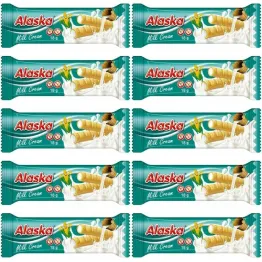 10 x Rurki Kukurydziane z Kremem Mlecznym Bezglutenowe 18 g - Alaska