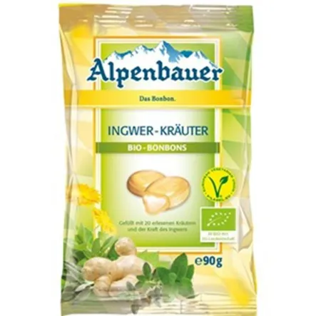 Cukierki Z Nadzieniem O Smaku Imbirowo -Ziołowym Vegan Bio 90 g Alpenbauer