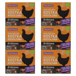 6 x Kostka Rosołowa Drobiowa 66 g Bio - NaturAvena