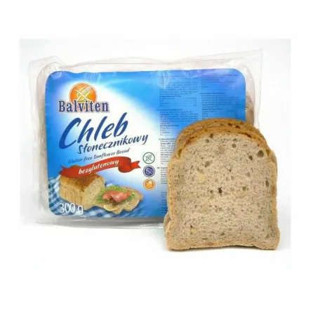 Chleb Słonecznikowy Bezglutenowy 300 g - Balviten - Przecena Krótka Data Minimalnej Trwałości