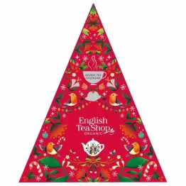 Kalendarz Adwentowy Herbaty i Herbatki BIO Choinka Czerwona 25 Piramidek - English Tea Shop