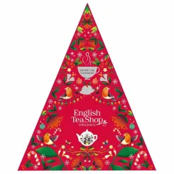 Kalendarz Adwentowy Herbaty i Herbatki BIO Choinka Czerwona 25 Piramidek - English Tea Shop