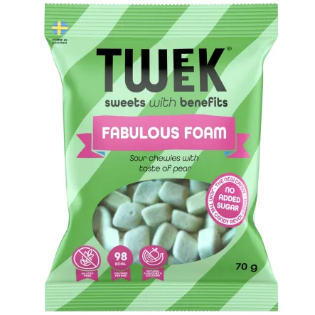 Kwaśne Pianko-Żelki Bez Dodatku Cukru Fabulous Foam 70 g - TWEEK
