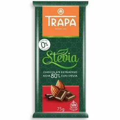Czekolada Gorzka 80% ze Stewią Bez Dodatku Cukru 75 g - Trapa