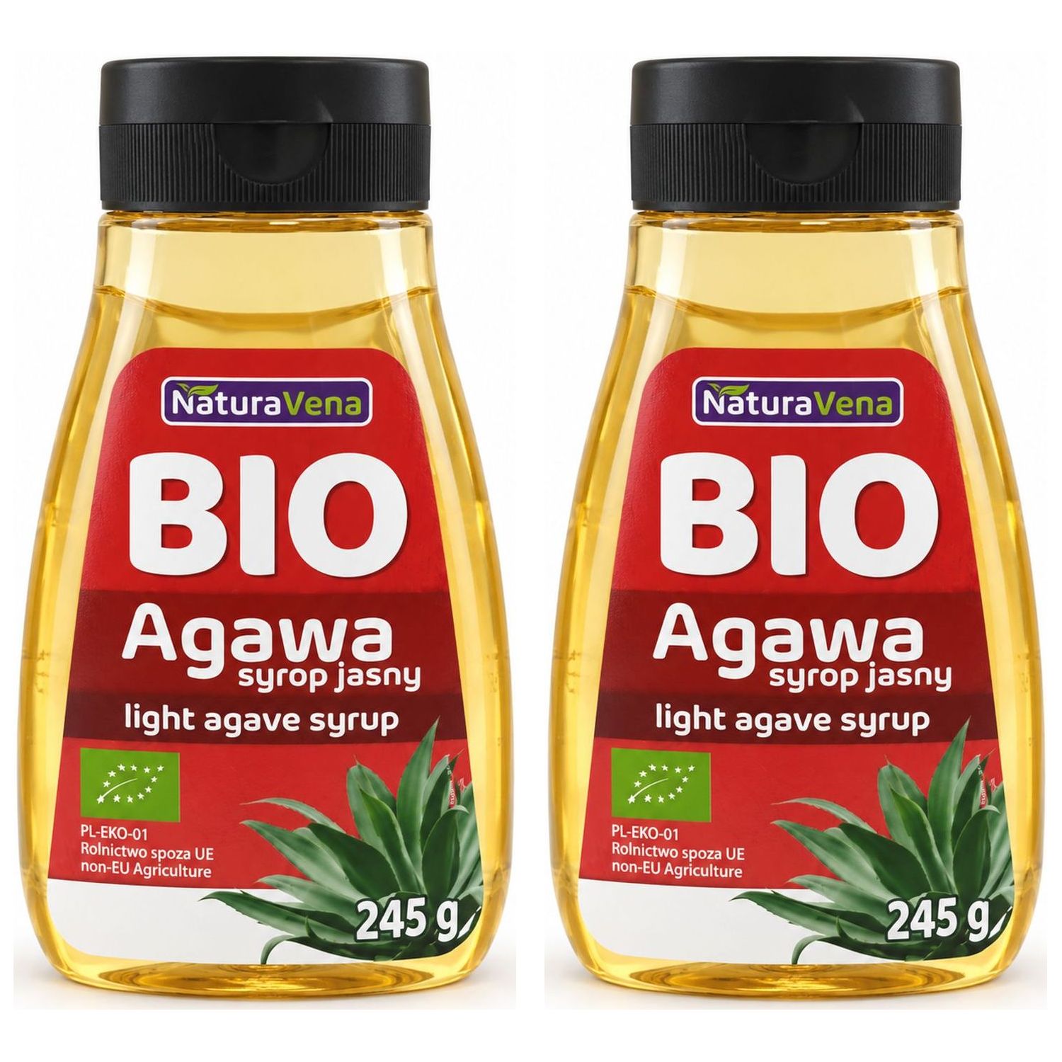 2 x Syrop z Agawy Jasny Bio 245 g -  NaturAvena