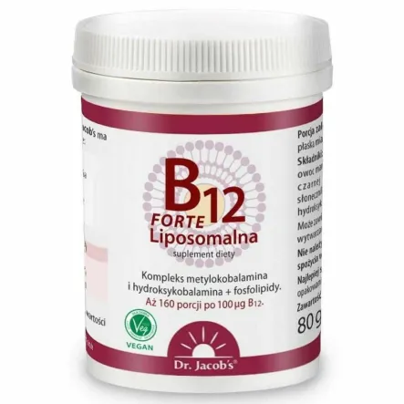 Witamina B12 Liposomalna FORTE w Proszku 80 g - Dr Jacob's