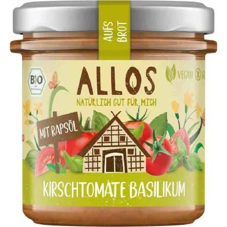 Pasta Kremowa z Pomidorami Cherry i Bazylią Bezglutenowa Bio 140 g Allos